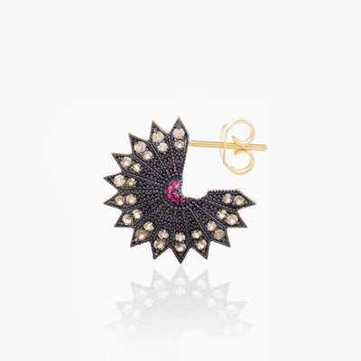 POWER OF LIGHT LOTUS FULL BIG DIAMOND EARRINGS