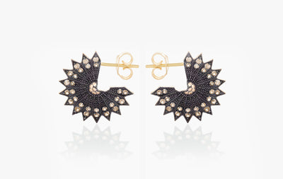 POWER OF LIGHT LOTUS FULL BIG DIAMOND EARRINGS