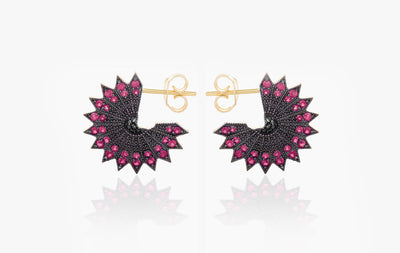 POWER OF LIGHT LOTUS FULL BIG DIAMOND EARRINGS