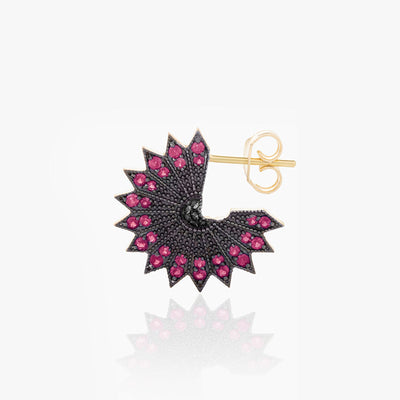 POWER OF LIGHT LOTUS FULL BIG DIAMOND EARRINGS