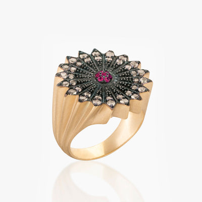 POWER OF LIGHT LOTUS FULL DIAMOND RING