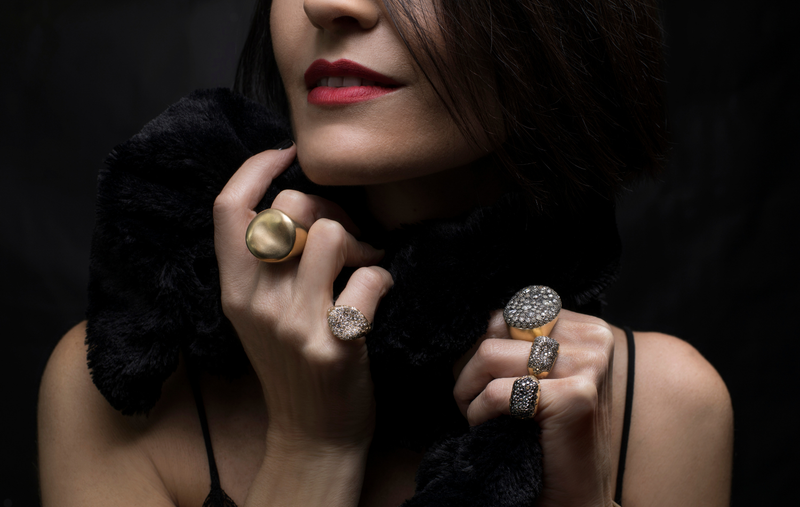 BABY MALAK ORIGINAL CAVIAR RECTANGLE RING by Nada Ghazal - Rings