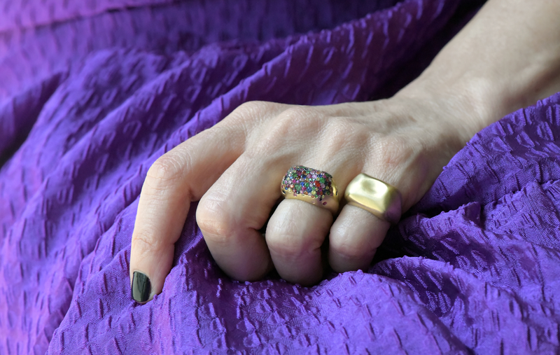 BABY MALAK ORIGINAL BONBON RECTANGLE RING by Nada Ghazal - Rings