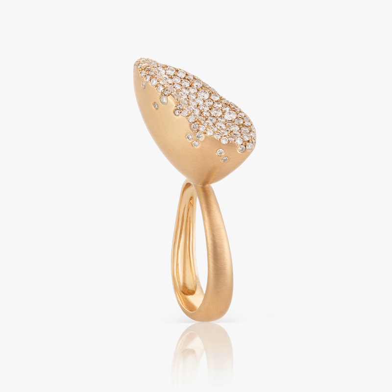 BABY MALAK FLOURISH CHAMPAGNE MEDIUM MARQUISE RING