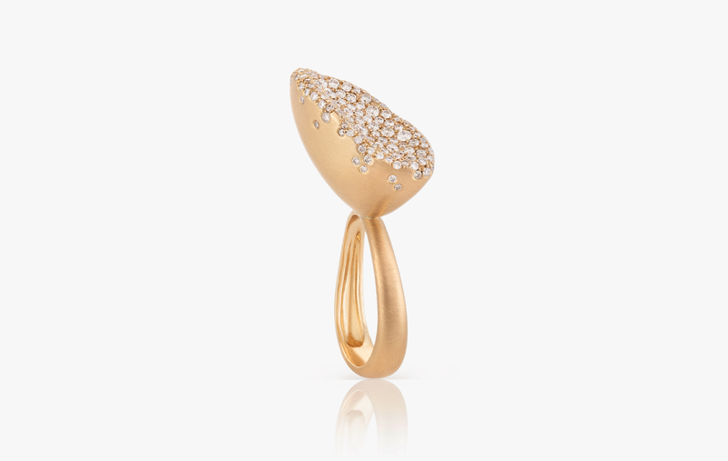 BABY MALAK FLOURISH CHAMPAGNE MEDIUM MARQUISE RING