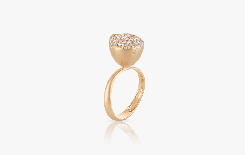 BABY MALAK FLOURISH CHAMPAGNE SMALL ROUND RING