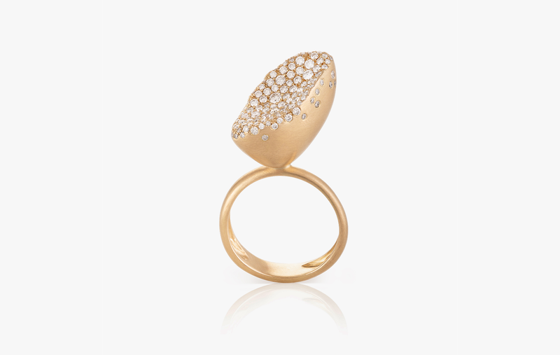 BABY MALAK FLOURISH CHAMPAGNE MEDIUM MARQUISE RING