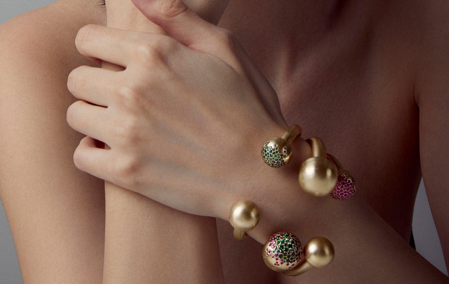 MY MUSE COCOON COLOR ROUND SMALL CUFF - Nada Ghazal Fine Jewelry