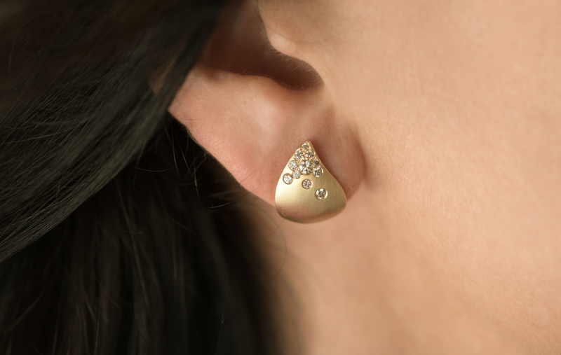 FUSE TEAR EARLOBE CHAMPAGNE by Nada Ghazal - Earrings