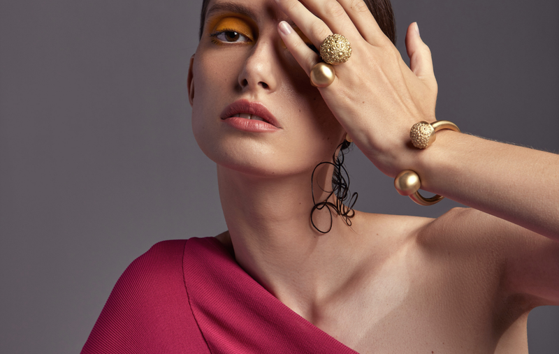 MY MUSE GLORY EMBOSSED CUFF by Nada Ghazal - Cuffs