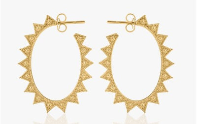 POWER OF LIGHT VENUS STRIPE OVAL EARRINGS