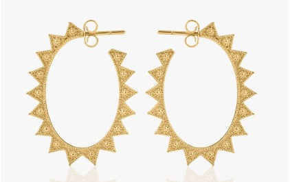 POWER OF LIGHT VENUS STRIPE OVAL EARRINGS
