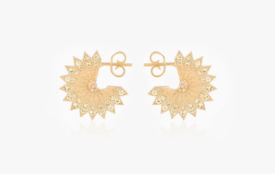 POWER OF LIGHT LOTUS FULL BIG DIAMOND EARRINGS