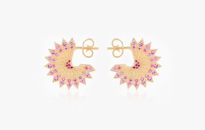 POWER OF LIGHT LOTUS FULL BIG EARRINGS