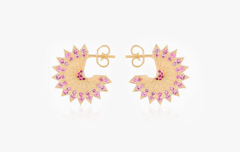 POWER OF LIGHT LOTUS FULL BIG EARRINGS