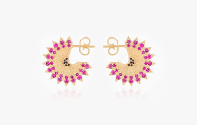 POWER OF LIGHT LOTUS FULL BIG DIAMOND EARRINGS