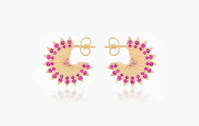 POWER OF LIGHT LOTUS FULL BIG EARRINGS