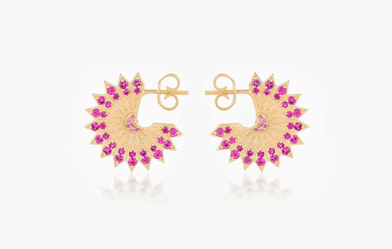 POWER OF LIGHT LOTUS FULL BIG EARRINGS