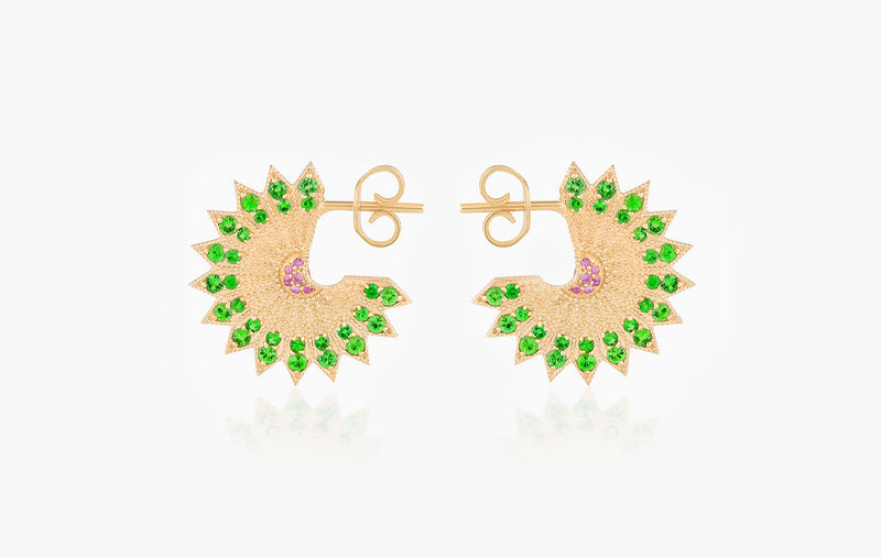 POWER OF LIGHT LOTUS FULL BIG EARRINGS