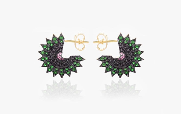 POWER OF LIGHT LOTUS FULL SMALL EARRINGS
