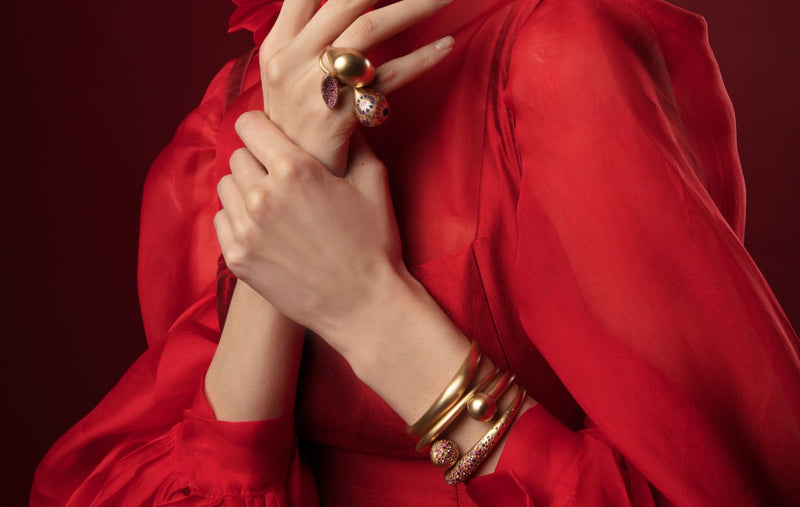 BABY MALAK FLOURISH BONBON MEDIUM MARQUISE RING